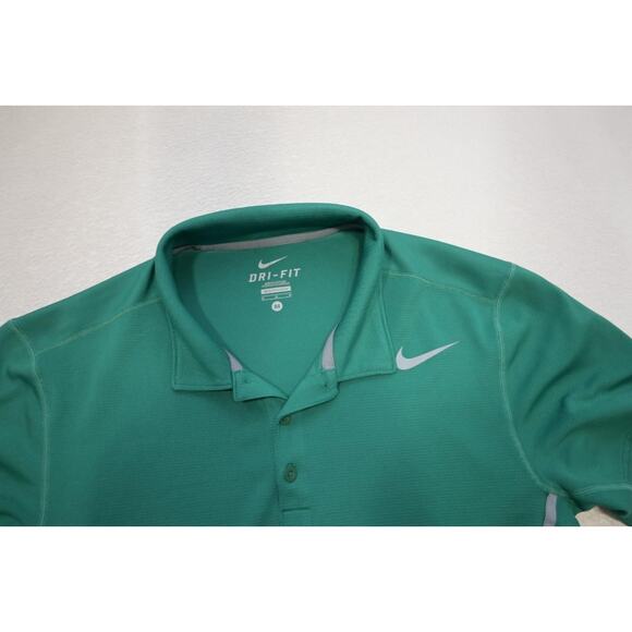 Nike Court Tennis Polo Dri Fit Performance Green Short Sleeve Golf Mens Medium - Picture 6 of 9